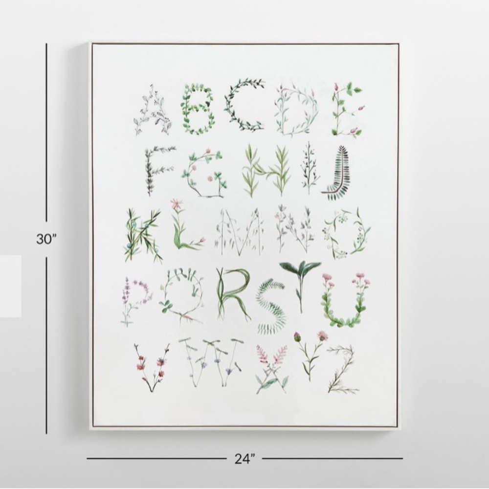 Pottery Barn Kids Floral Alphabet Wall Art